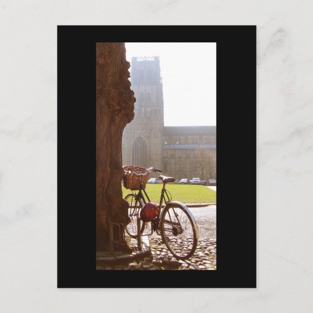 Bike & Durhm Cathedral Postcard (Front)