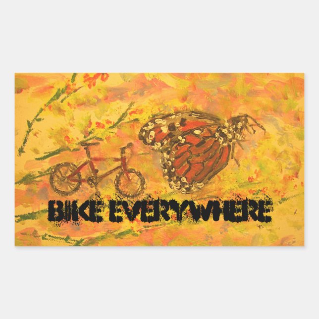 Bike Everywhere Rectangular Sticker (Front)