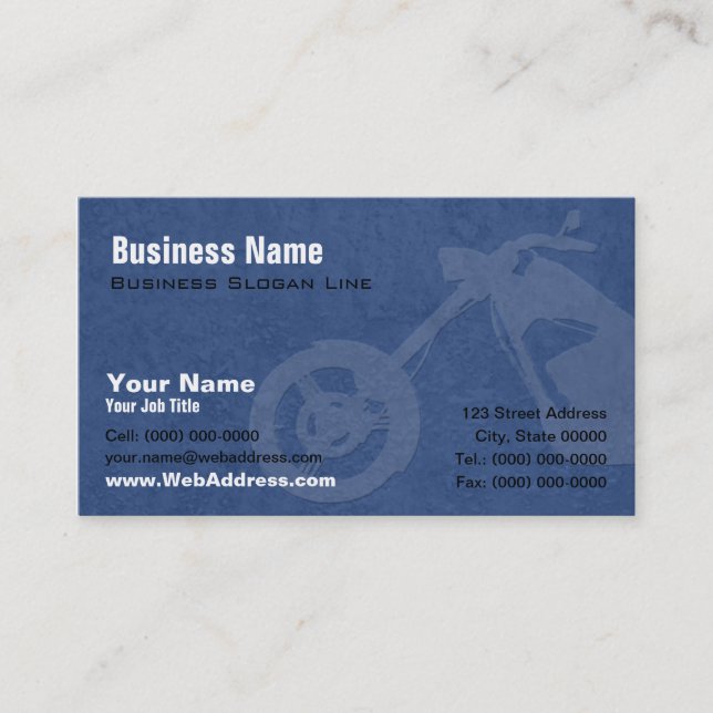 Bike Fabrication, Chopper & Custom Shop Business Card (Front)