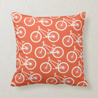 Bike Fire Orange Bicycle Throw Pillow