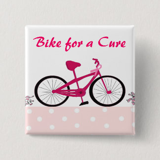 Bike for a Cure - Pink Bicycle Button
