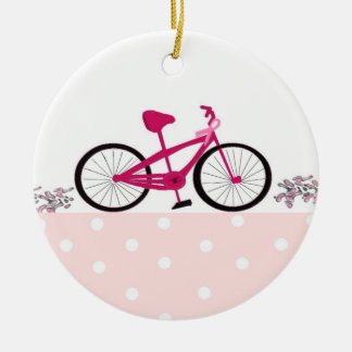 Bike for a Cure - Pink Bicycle Ceramic Ornament