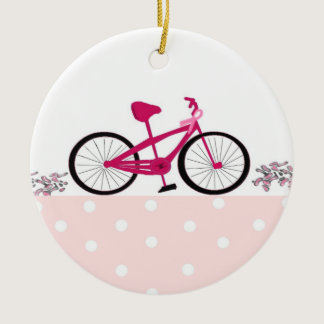 Bike for a Cure - Pink Bicycle Ceramic Ornament