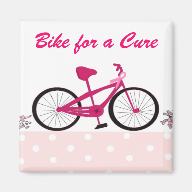 Bike for a Cure - Pink Bicycle Magnet (Front)