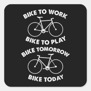 Bike Forever - Cool Cycling Square Sticker