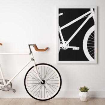 Bike Front Black And White Silhouette  Poster by SimplyBoutiques at Zazzle