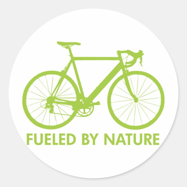 Bike Fueled by Nature Classic Round Sticker (Front)