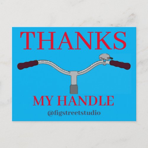 Bike Handle Bars  Bell add text  Postcard