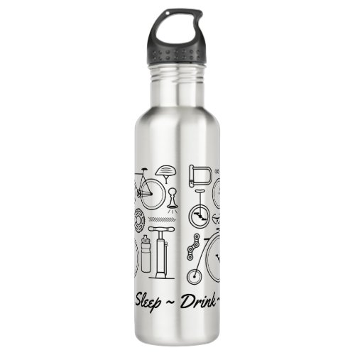 Bike Icons Cycling Theme Water bottle