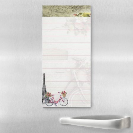 Bike In Paris Magnetic Notepad