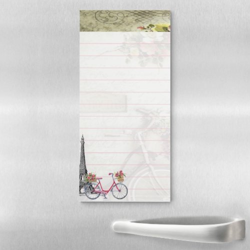 Bike in Paris Magnetic Notepad