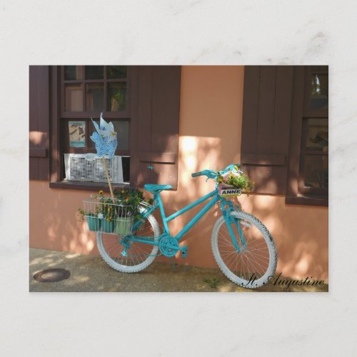 Bike In St Augustine Florida Cute Flower Bike  Postcard