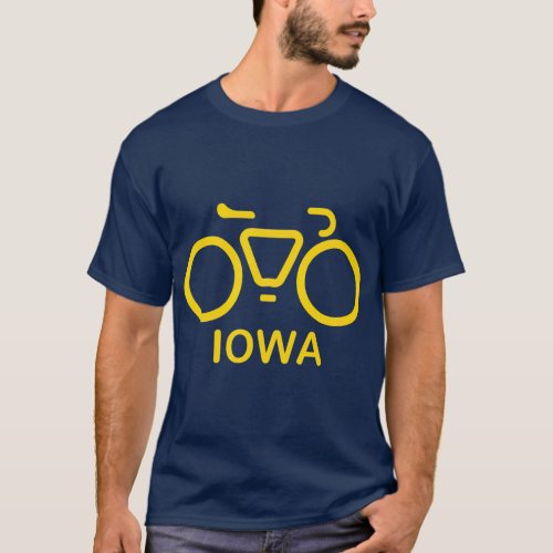 Bike Iowa Cycling Iowa College Theme T_Shirt