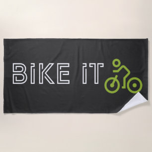 BIKE IT - Green Biking Symbol Beach Towel