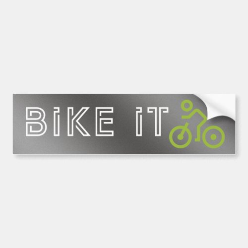 BIKE IT _ Green Biking Symbol  Bumper Sticker