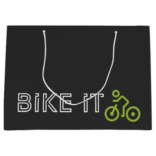 BIKE IT _ Green Biking Symbol Large Gift Bag