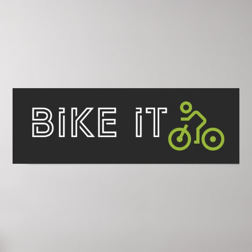 BIKE IT _ Green Biking Symbol Poster