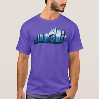 Bike Kentucky State MapMountain Biking Blues T-Shirt