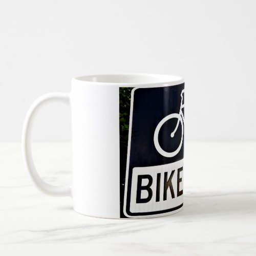 Bike Lane Road Sign Coffee Mug