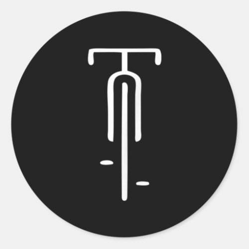 Bike Logo Minimal Retro For Cycling Bicycle Lover Classic Round Sticker