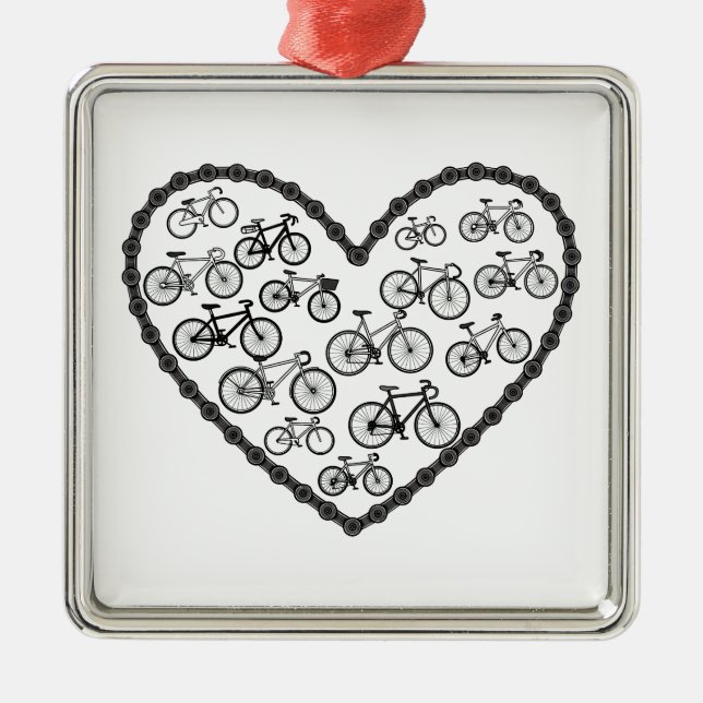 Bike Love Metal Ornament (Front)