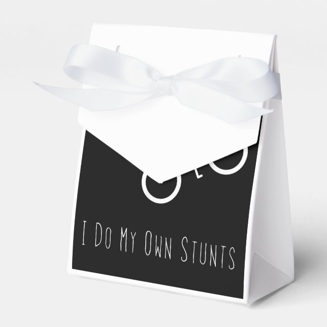 bike lover  - i do my own stunts bmx cycling gift favor boxes (Front Side)