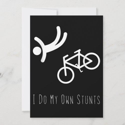 bike lover  _ i do my own stunts bmx cycling gift note card