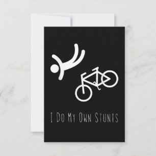 bike lover - i do my own stunts bmx cycling gift RSVP card