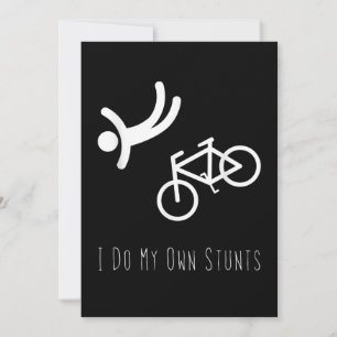 bike lover - i do my own stunts bmx cycling gift thank you card