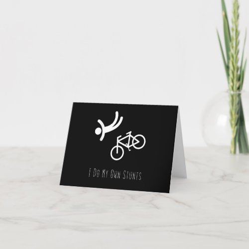 bike lover  _ i do my own stunts bmx cycling gift thank you card