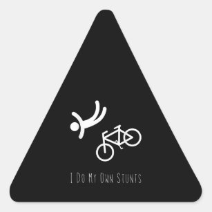 bike lover  - i do my own stunts bmx cycling gift triangle sticker