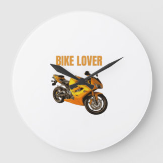 Bike Lover Motorcycle T-Shirt | Sport Bike Rider D Large Clock