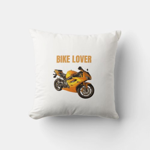 Bike Lover Motorcycle T-Shirt | Sport Bike Rider D Throw Pillow