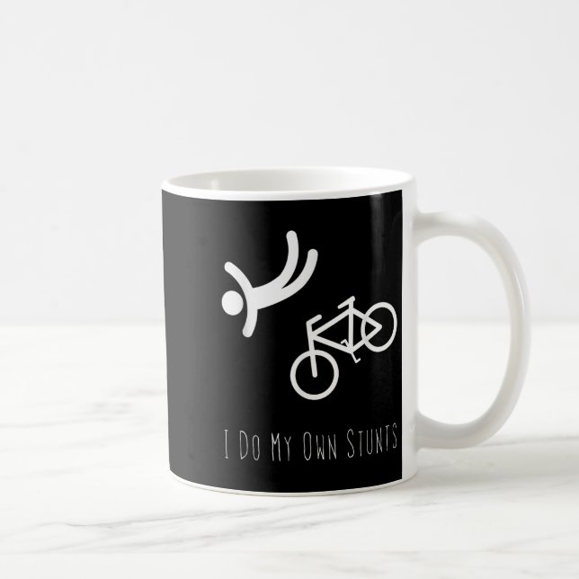 Bike Lover Shirt - I Do My Own Stunts Bmx Cycling  Coffee Mug (Right)