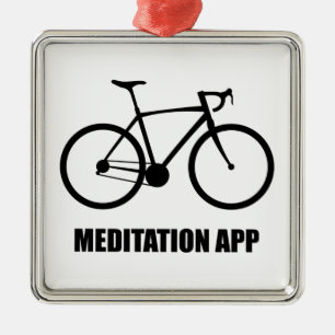Bike Meditation App Metal Ornament