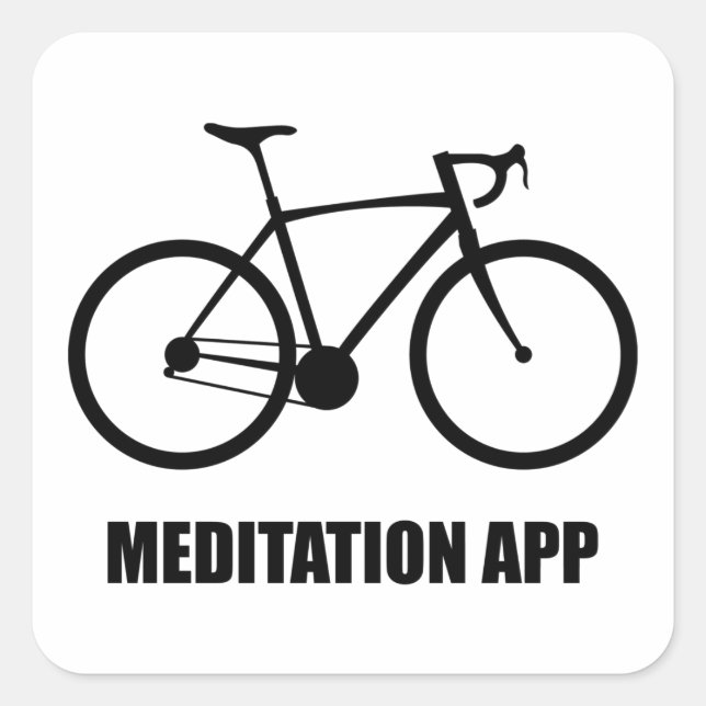Bike Meditation App Square Sticker (Front)
