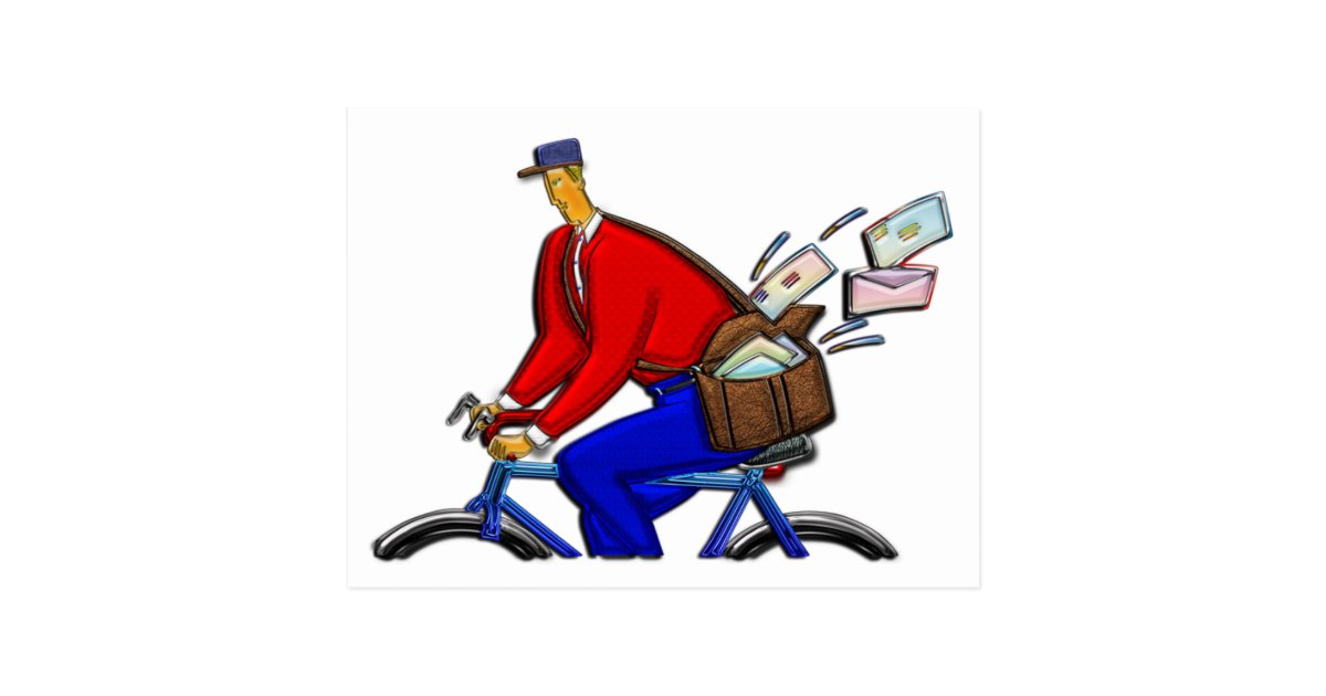 Bike Messenger AKA Special Delivery Postcard Zazzle