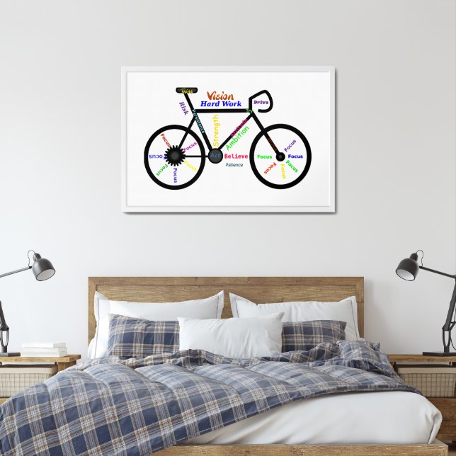 Bike Motivational Cycle Sport Biking, Motivational Framed Art (Bedroom)