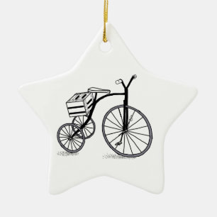 Bike on 3 wheels ceramic ornament