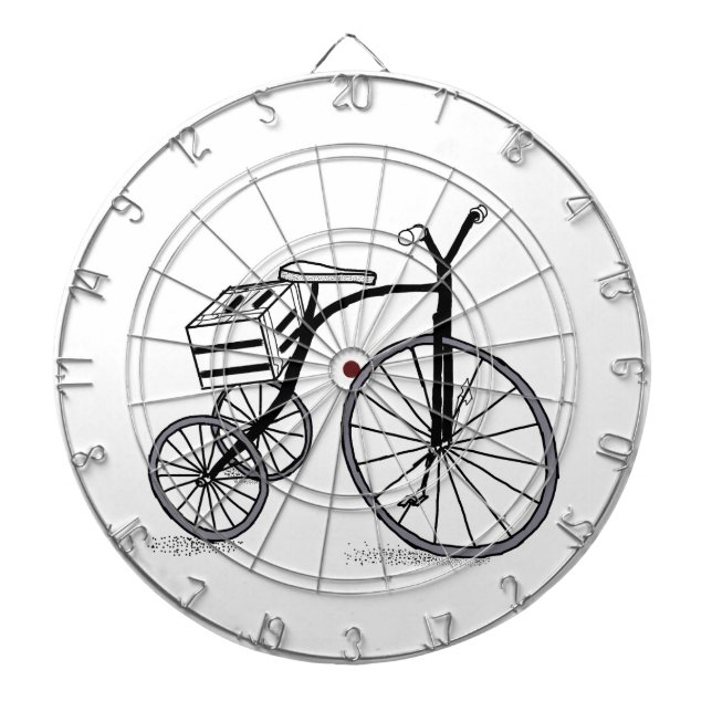 Bike on 3 wheels dartboard with darts (Front)