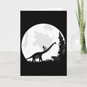 Bike On A Dinosaur Moon Silhouette Mtb Mountain Bi Card