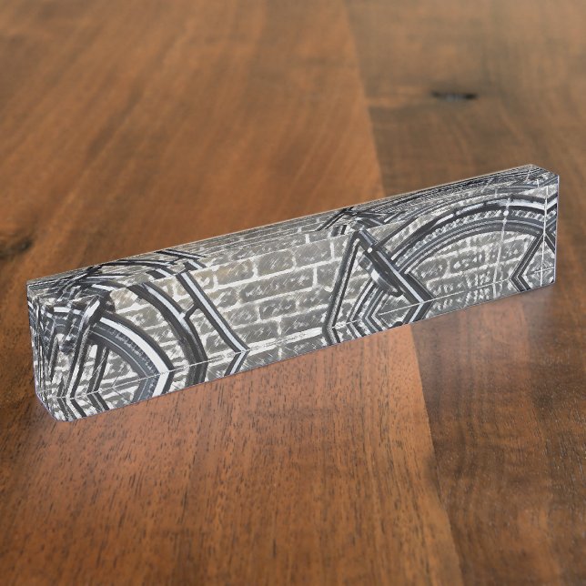 Bike on Brick Wall Desk Name Plate (Side)