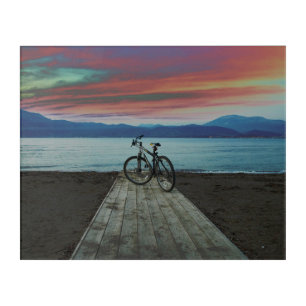Bike On Pier Greece Acrylic Print
