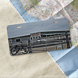 Bike On The Boardwalk by Shirley Taylor License Plate