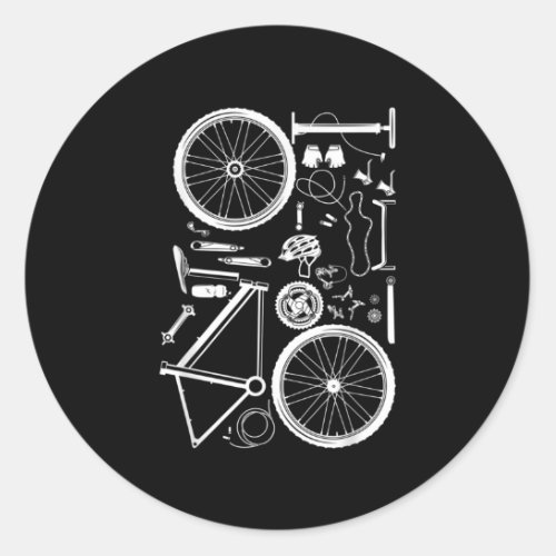 Bike Parts Downhill Rider Mountainbike MTB Cycling Classic Round Sticker