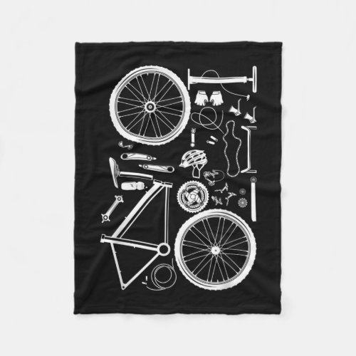 Bike Parts Downhill Rider Mountainbike MTB Cycling Fleece Blanket