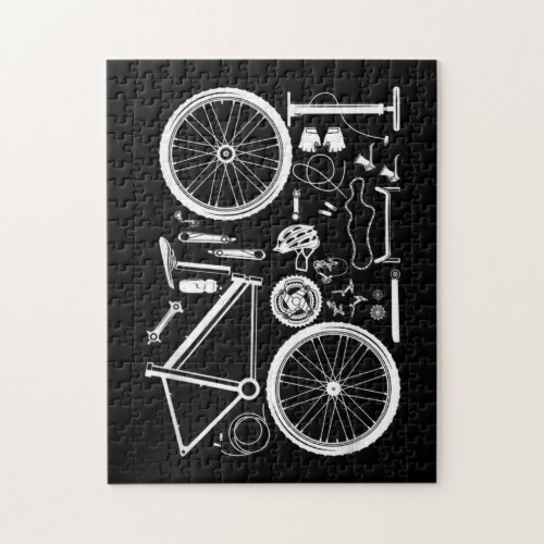 Bike Parts Downhill Rider Mountainbike MTB Cycling Jigsaw Puzzle