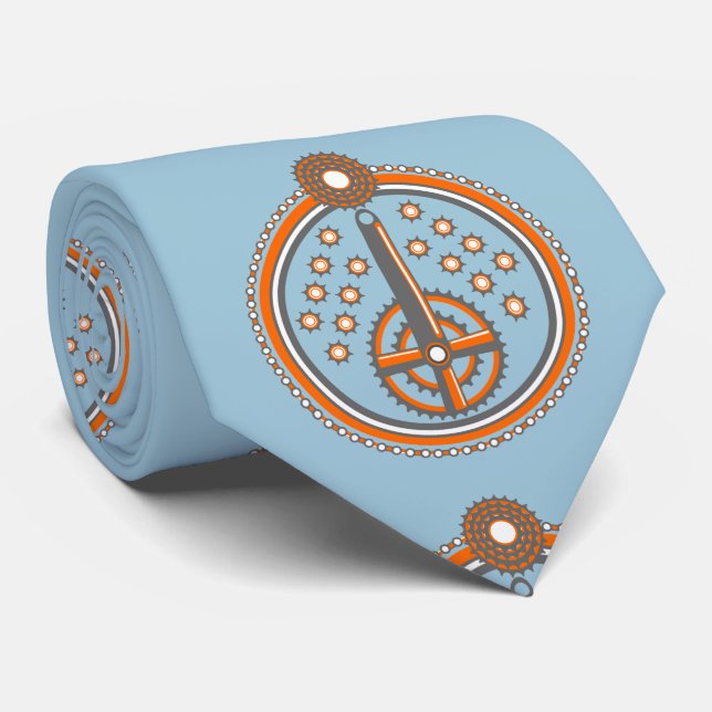 Bike Parts Roundel Pattern Tie (Rolled)