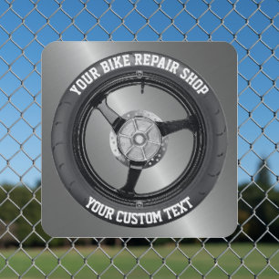 Bike Parts Shop Tire Repair Motorcycle Car Service Metal Sign