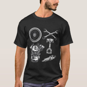 Bike Parts Vintage Motorcycle Design T-Shirt